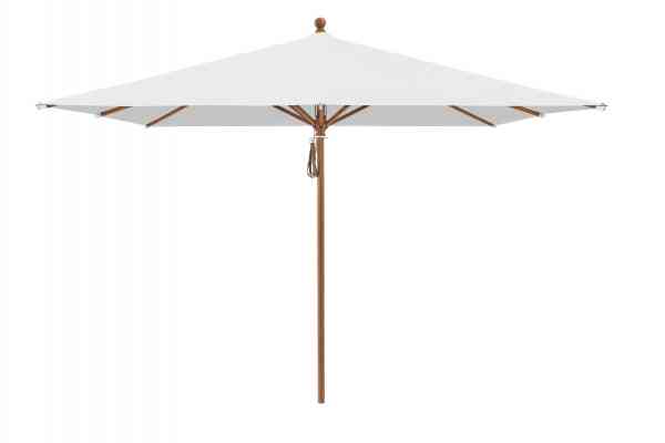 PIAZZA® Sonnenschirm 250 x 250 cm quadratisch, Aluminium Holzoptik, Flaschenzug