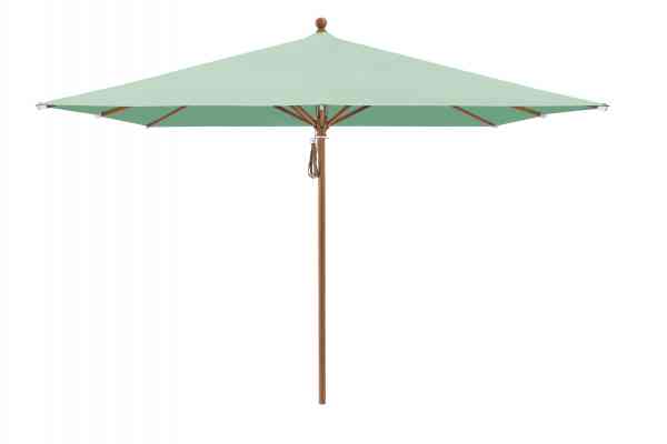 PIAZZA® Sonnenschirm 250 x 250 cm quadratisch, Aluminium Holzoptik, Flaschenzug