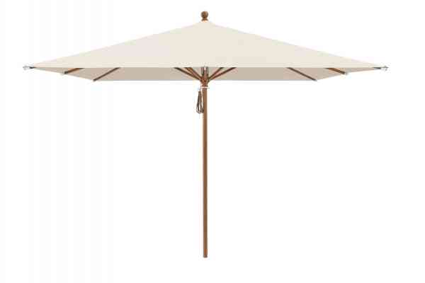 PIAZZA® Sonnenschirm 250 x 250 cm quadratisch, Aluminium Holzoptik, Flaschenzug