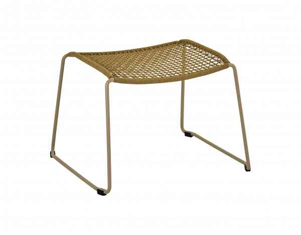 SLOPE Lounge Hocker, Edelstahl pulverbeschichtet / Kordel Polyester Rundfaser