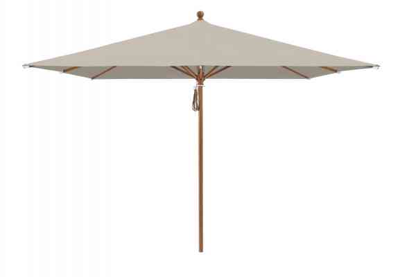 PIAZZA® Sonnenschirm 250 x 250 cm quadratisch, Aluminium Holzoptik, Flaschenzug