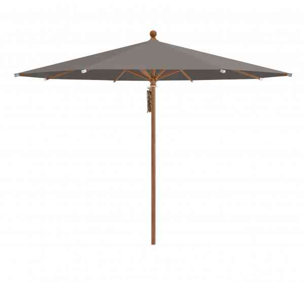 PIAZZA® Sonnenschirm 250 cm rund, Aluminium Holzoptik, Flaschenzug