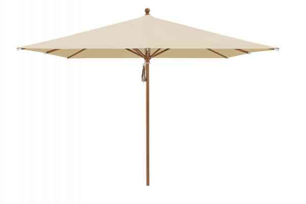 PIAZZA® Sonnenschirm 250 x 250 cm quadratisch, Aluminium Holzoptik, Flaschenzug