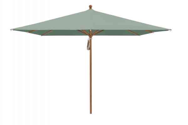 PIAZZA® Sonnenschirm 250 x 250 cm quadratisch, Aluminium Holzoptik, Flaschenzug