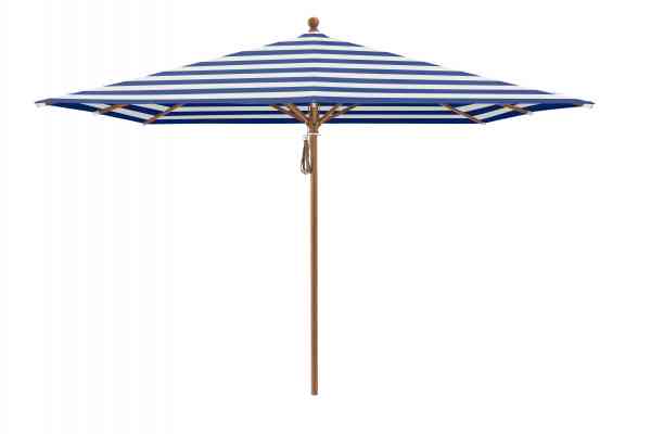 PIAZZA® Sonnenschirm 250 x 250 cm quadratisch, Aluminium Holzoptik, Flaschenzug