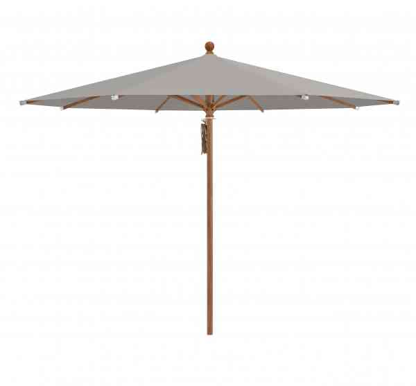 PIAZZA® Sonnenschirm 250 cm rund, Aluminium Holzoptik, Flaschenzug
