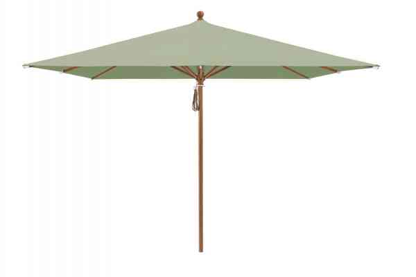 PIAZZA® Sonnenschirm 250 x 250 cm quadratisch, Aluminium Holzoptik, Flaschenzug