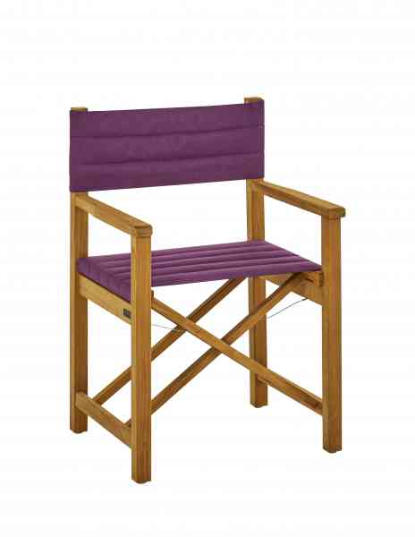 CABIN Sessel gepolstert, klappbar, Teak / Bespannung Acryl gepolstert 2-teilig