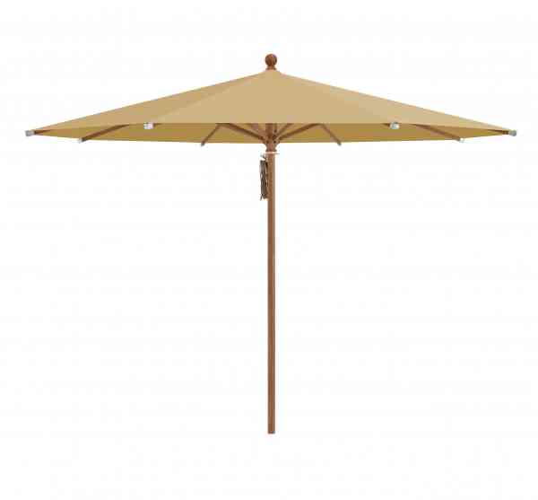 PIAZZA® Sonnenschirm 250 cm rund, Aluminium Holzoptik, Flaschenzug