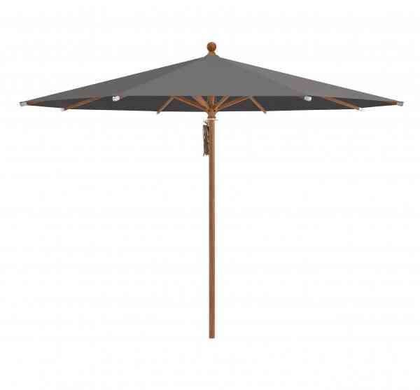 PIAZZA® Sonnenschirm 300 cm rund, Aluminium Holzoptik, Flaschenzug