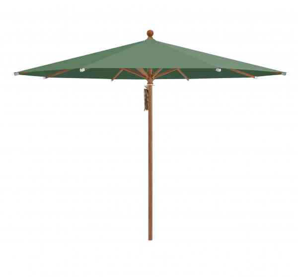PIAZZA® Sonnenschirm 250 cm rund, Aluminium Holzoptik, Flaschenzug