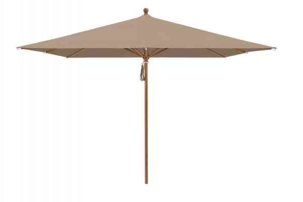PIAZZA® Sonnenschirm 250 x 250 cm quadratisch, Aluminium Holzoptik, Flaschenzug