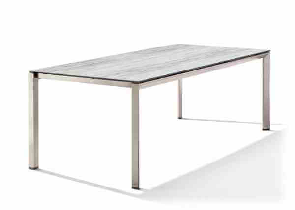 Sieger Gartentisch 220 x 100 cm mit Aluminiumgestell und Polytec Tischplatte