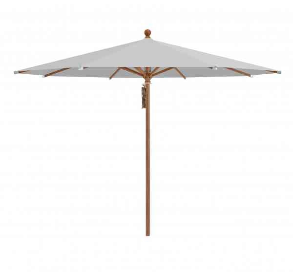 PIAZZA® Sonnenschirm 250 cm rund, Aluminium Holzoptik, Flaschenzug