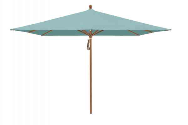 PIAZZA® Sonnenschirm 250 x 250 cm quadratisch, Aluminium Holzoptik, Flaschenzug