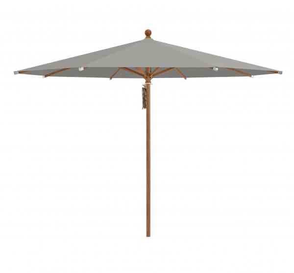 PIAZZA® Sonnenschirm 250 cm rund, Aluminium Holzoptik, Flaschenzug