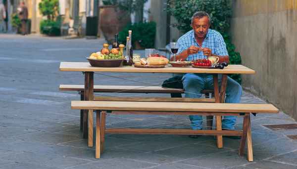 The Homewecks 2er-Set Klappbänke – Faltbare Bank 180 Cm, Für 3 Personen, HDPE-Platte & Stahl, EN 581-zertifiziert