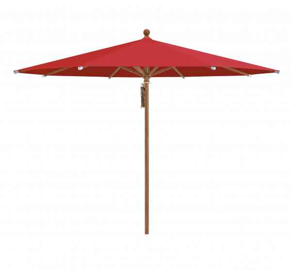 PIAZZA® Sonnenschirm 250 cm rund, Aluminium Holzoptik, Flaschenzug