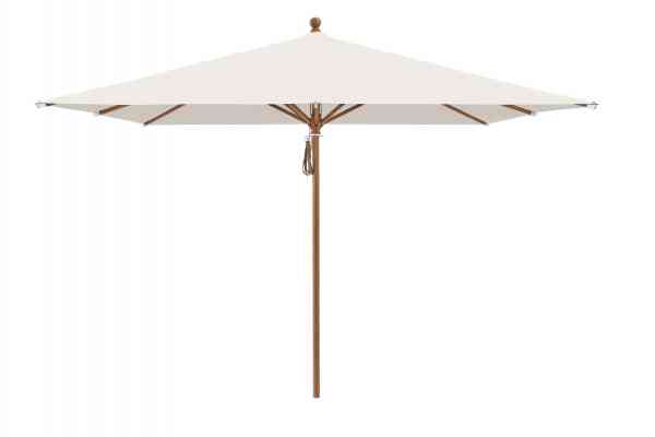 PIAZZA® Sonnenschirm 250 x 250 cm quadratisch, Aluminium Holzoptik, Flaschenzug