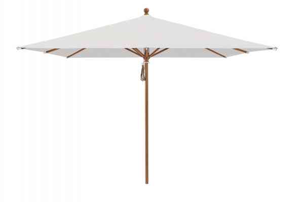 PIAZZA® Sonnenschirm 250 x 250 cm quadratisch, Aluminium Holzoptik, Flaschenzug