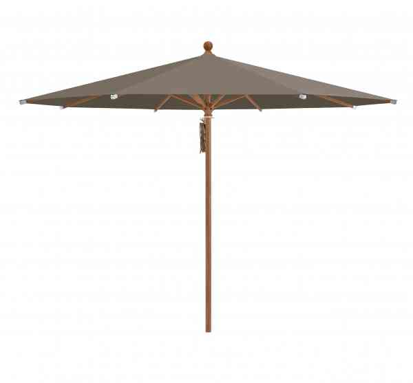 PIAZZA® Sonnenschirm 250 cm rund, Aluminium Holzoptik, Flaschenzug