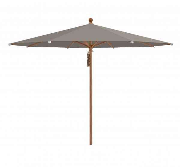 PIAZZA® Sonnenschirm 250 cm rund, Aluminium Holzoptik, Flaschenzug