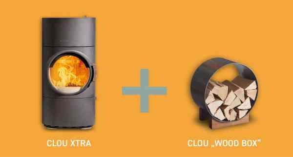 CLOU Xtra 2.0 Kaminofen Scheitholz 8 kw mit großem Wärmespeicher