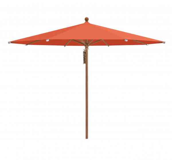 PIAZZA® Sonnenschirm 300 cm rund, Aluminium Holzoptik, Flaschenzug