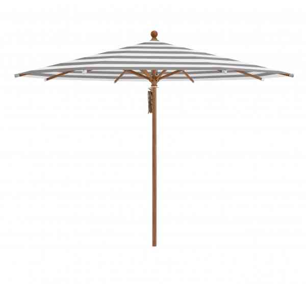 PIAZZA® Sonnenschirm 250 cm rund, Aluminium Holzoptik, Flaschenzug