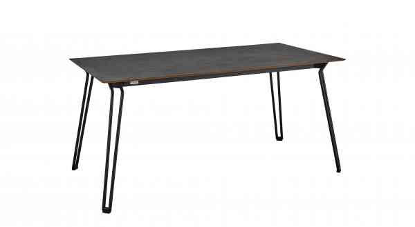 SLOPE Tisch 165 x 90 cm rechteckig, Edelstahl / HPL, Keramik oder Teak