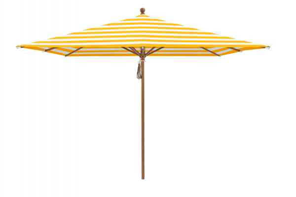PIAZZA® Sonnenschirm 250 x 250 cm quadratisch, Aluminium Holzoptik, Flaschenzug