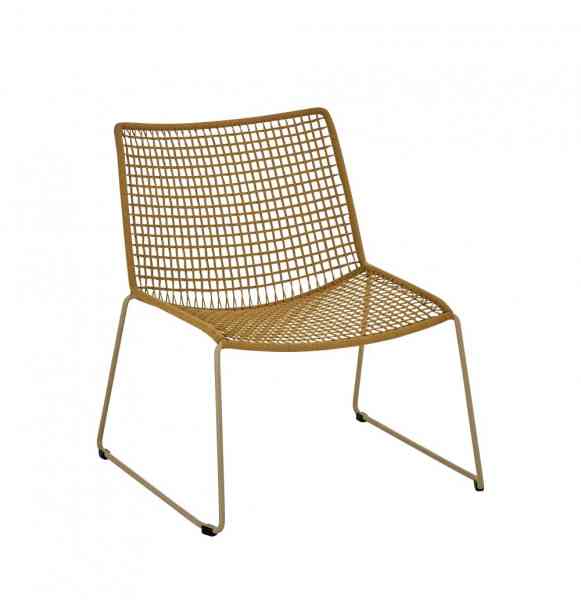 SLOPE Loungesessel, Edelstahl pulverbeschichtet / Kordel Polyester Rundfaser