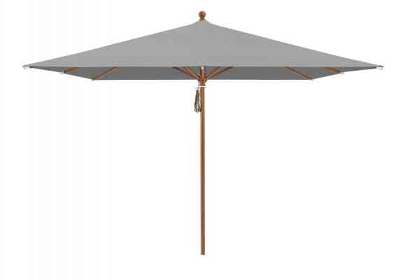 PIAZZA® Sonnenschirm 250 x 250 cm quadratisch, Aluminium Holzoptik, Flaschenzug