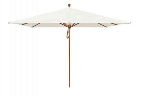 PIAZZA® Sonnenschirm 250 x 250 cm quadratisch, Aluminium Holzoptik, Flaschenzug