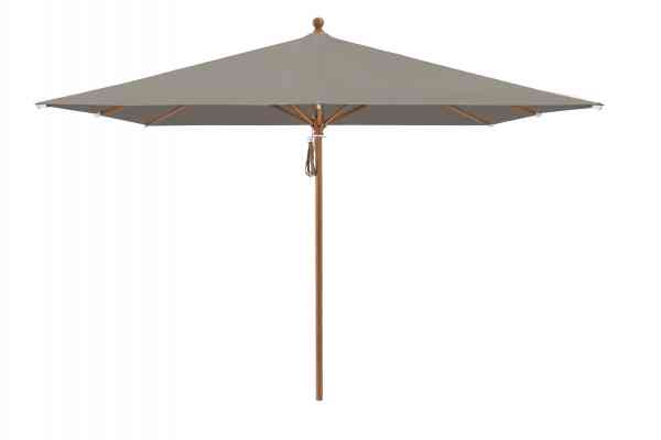 PIAZZA® Sonnenschirm 250 x 250 cm quadratisch, Aluminium Holzoptik, Flaschenzug