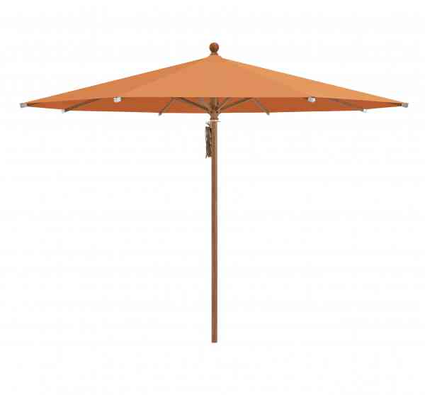 PIAZZA® Sonnenschirm 250 cm rund, Aluminium Holzoptik, Flaschenzug