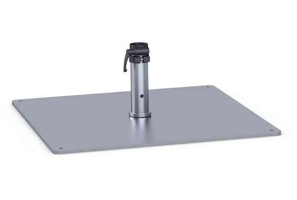 May Standplatte feuerverzinkt 60 kg mit Standrohr / passend zu Ø 55mm Mastdurchmesser