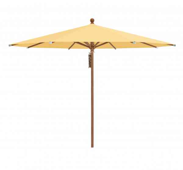 PIAZZA® Sonnenschirm 300 cm rund, Aluminium Holzoptik, Flaschenzug