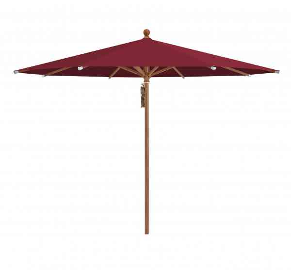 PIAZZA® Sonnenschirm 250 cm rund, Aluminium Holzoptik, Flaschenzug