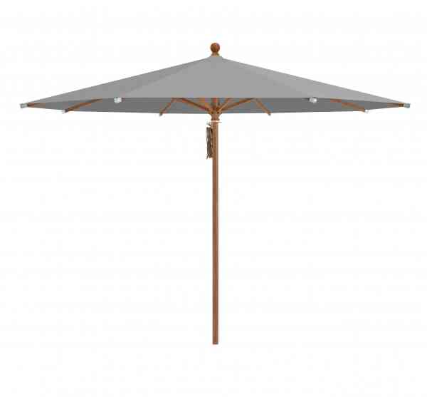 PIAZZA® Sonnenschirm 250 cm rund, Aluminium Holzoptik, Flaschenzug