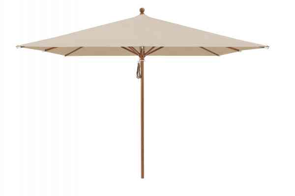 PIAZZA® Sonnenschirm 250 x 250 cm quadratisch, Aluminium Holzoptik, Flaschenzug