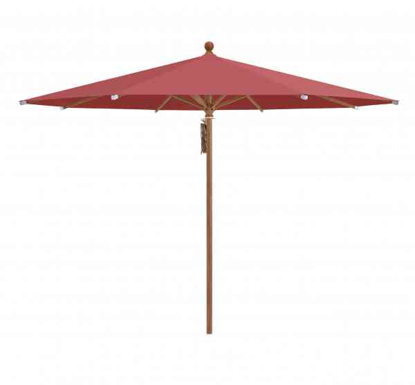 PIAZZA® Sonnenschirm 300 cm rund, Aluminium Holzoptik, Flaschenzug