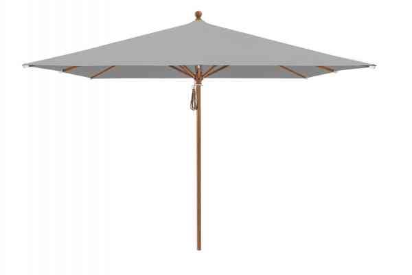PIAZZA® Sonnenschirm 250 x 250 cm quadratisch, Aluminium Holzoptik, Flaschenzug