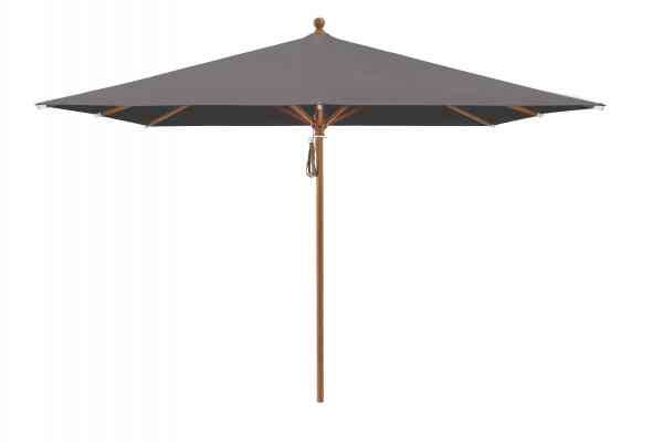 PIAZZA® Sonnenschirm 250 x 250 cm quadratisch, Aluminium Holzoptik, Flaschenzug
