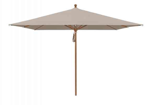 PIAZZA® Sonnenschirm 250 x 250 cm quadratisch, Aluminium Holzoptik, Flaschenzug