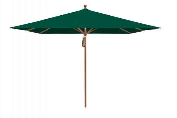 PIAZZA® Sonnenschirm 250 x 250 cm quadratisch, Aluminium Holzoptik, Flaschenzug