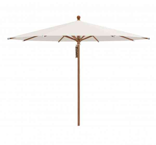 PIAZZA® Sonnenschirm 300 cm rund, Aluminium Holzoptik, Flaschenzug