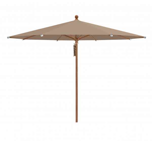 PIAZZA® Sonnenschirm 250 cm rund, Aluminium Holzoptik, Flaschenzug
