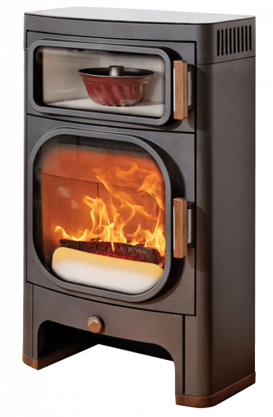 Austroflamm Heidi Back 2.0 Kaminofen 7 kW mit Backfach Stahl gussgrau
