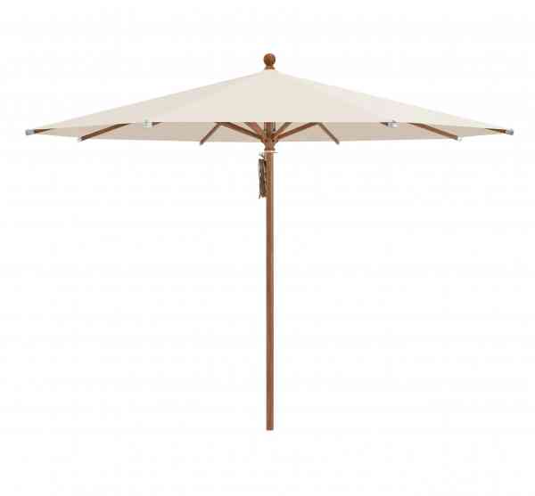 PIAZZA® Sonnenschirm 250 cm rund, Aluminium Holzoptik, Flaschenzug